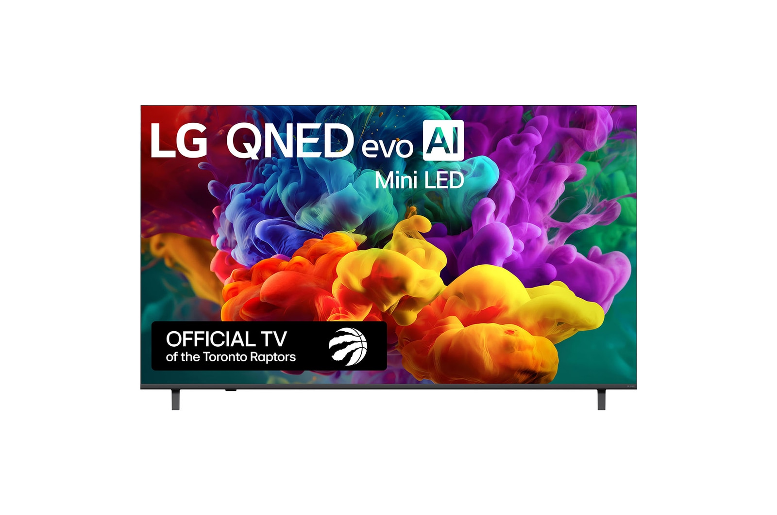 Front view of 75 inch LG QNED evo AI QNED84 Mini LED 4K Smart TV 2026 75QNED84BAA